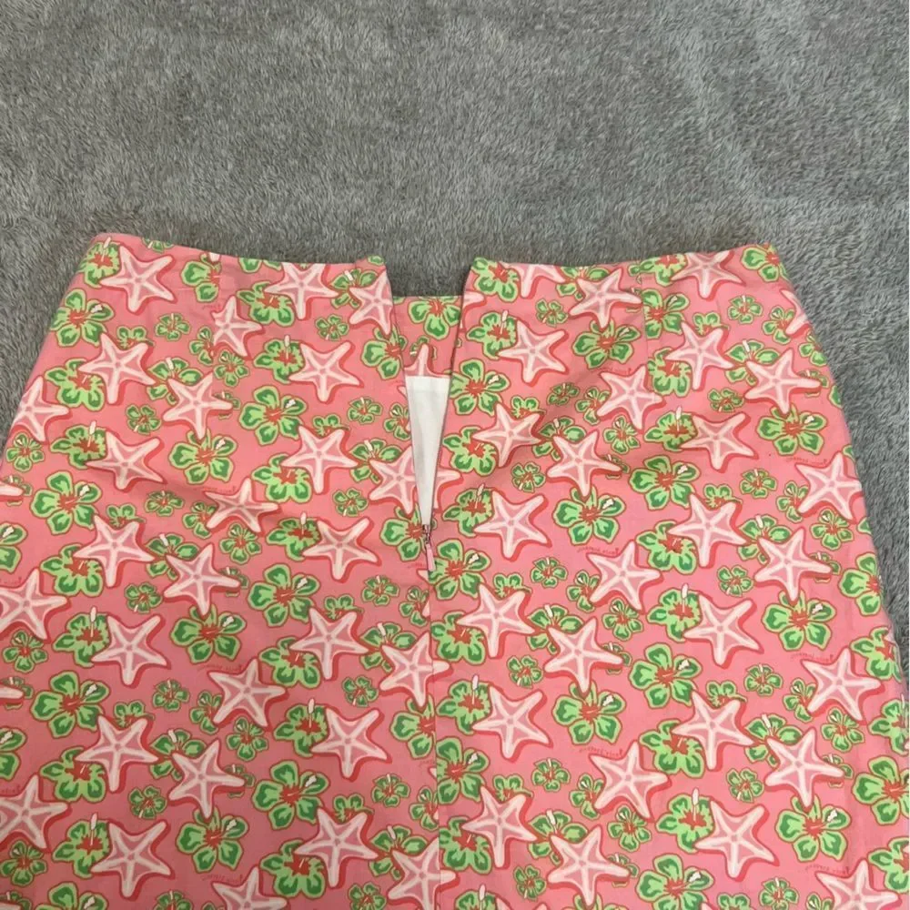 Vineyard Vines skirt womens 2 pink green Starfish floral hawaiian hibiscus - Picture 8 of 8